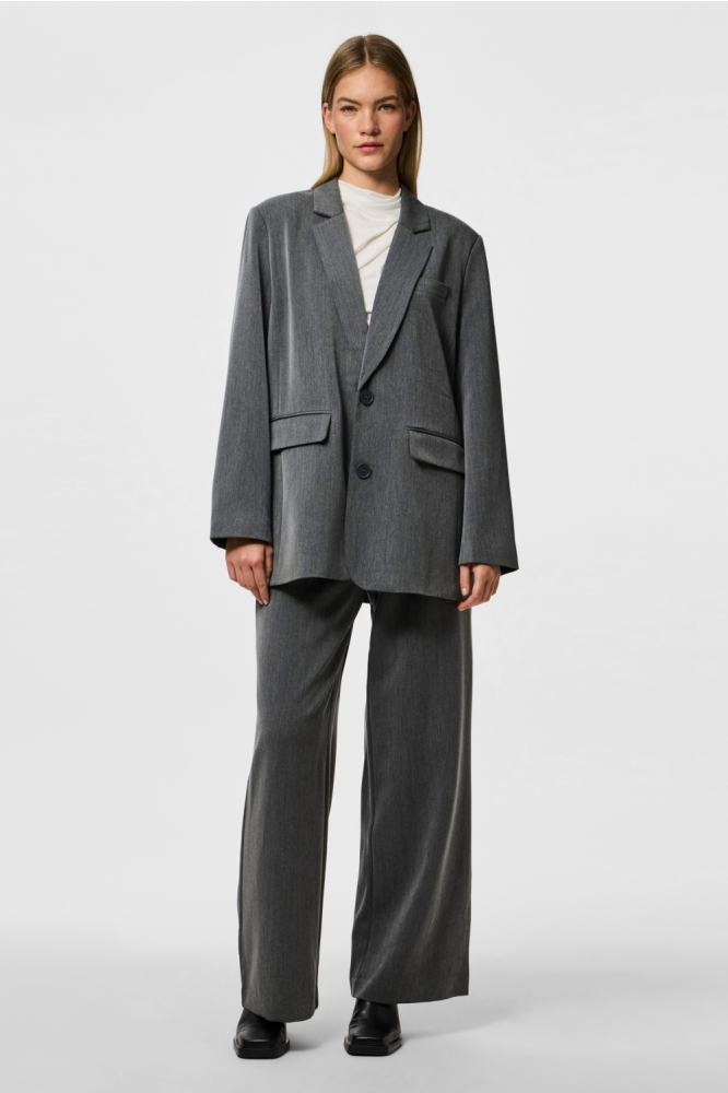 PCKAMIL LS LOOSE BLAZER NOOS BC 17157464 Dark Grey Melange